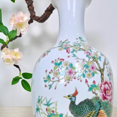 cặp bình hoạ tiết chim công đăng đối